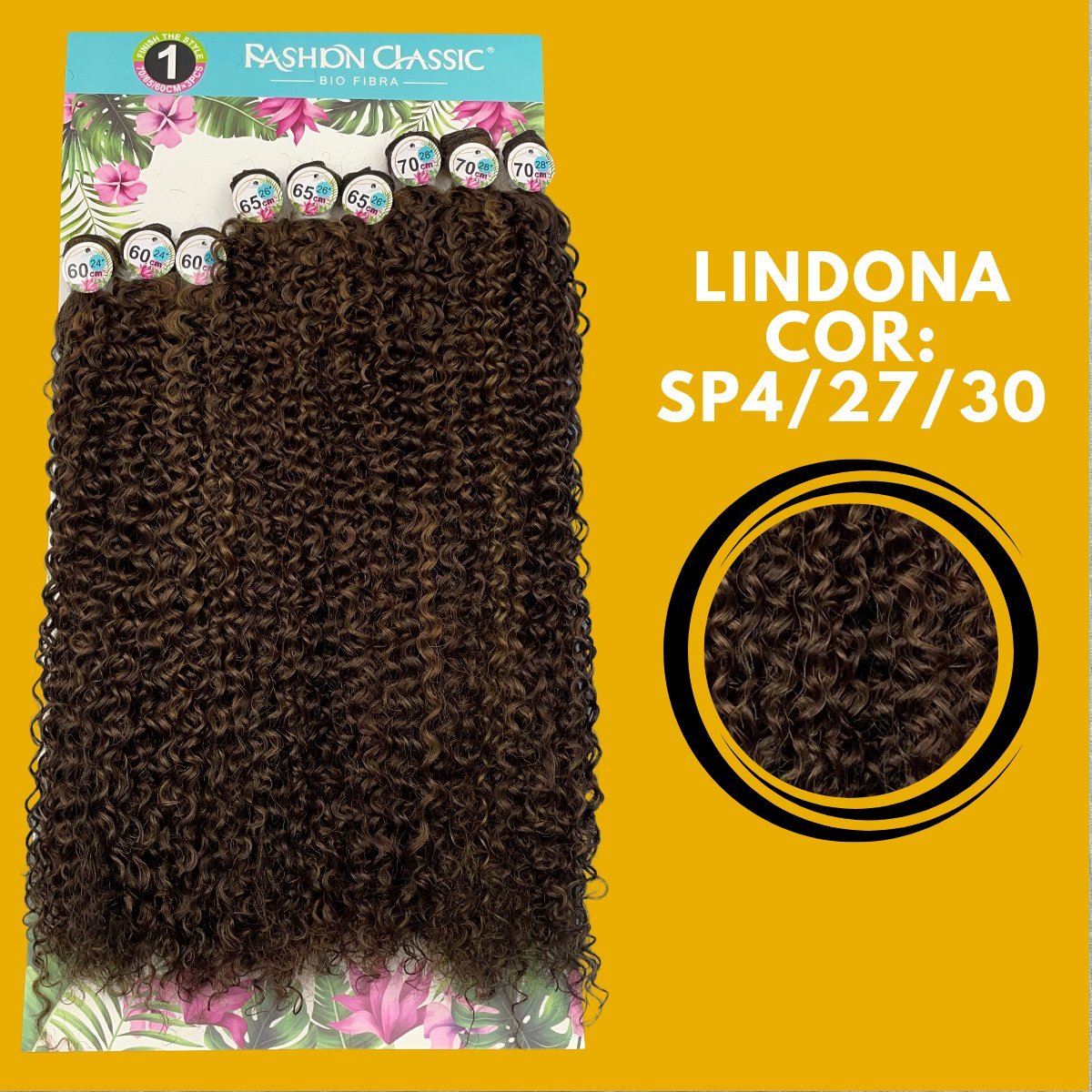 Lindona 70cm - FASHION CLASSIC - Cabelo Cacheado - Bio Fibra. - Dona Hair Euro