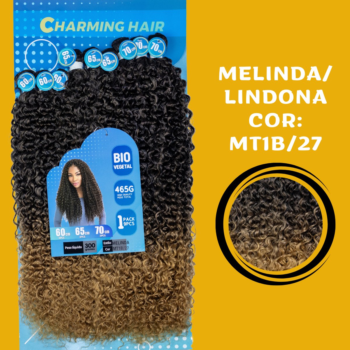 Melinda/Lindona 70cm - Charming Hair/Fashion Classic - 300 gramas - Bio Vegetal - Dona Hair Euro