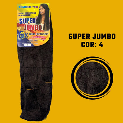 Postiço Jumbão FASHION YOU 1 pacote 6 peças - Jumbão 400 Gramas Pacotão Kanekalon Cabelo Para Tranças. - Dona Hair Euro