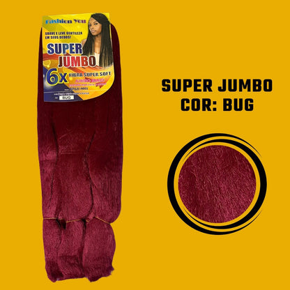 Postiço Jumbão FASHION YOU 1 pacote 6 peças - Jumbão 400 Gramas Pacotão Kanekalon Cabelo Para Tranças. - Dona Hair Euro