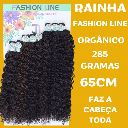 Rainha 65cm FASHION LINE Cabelo ORGÂNICO Cacheado 285g - Dona Hair Euro