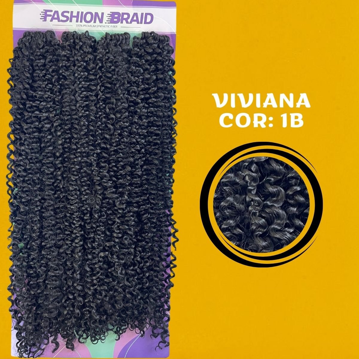 Viviana 50cm Fashion Braid Cabelo Cacheado Orgânico p/ Crochet Braids - Dona Hair Euro