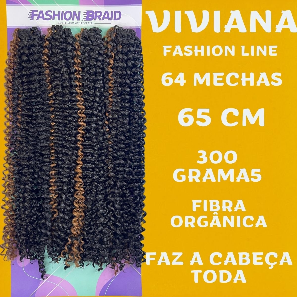 Viviana 50cm Fashion Braid Cabelo Cacheado Orgânico p/ Crochet Braids - Dona Hair Euro